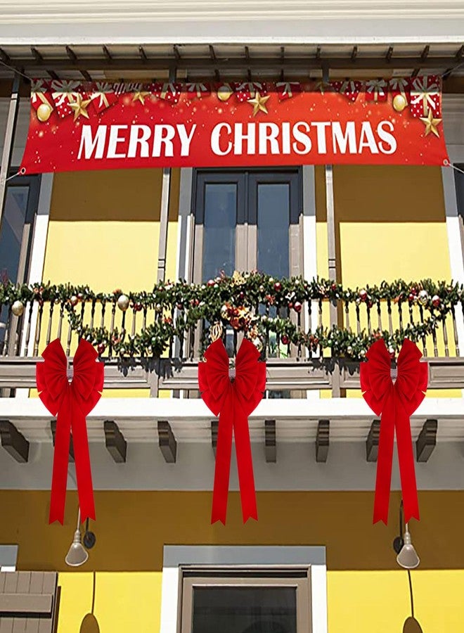 Meseey 36x18 Inches Extra-Large Christmas Tree Topper BowVelvet Ribbon Gift Bows for Christmas Home Decor, Outdoor Indoor Car Decoration (red Velvet, 18 * 36 inch) - Image 4